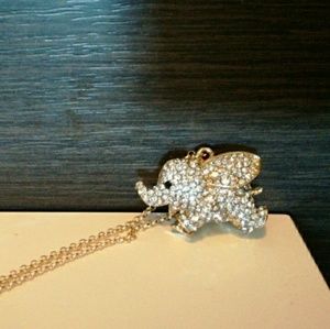 Baby elephant gold toned necklace